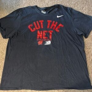 Nike Wisconsin Badgers Cut the net NCAA final four gray tee size XXL